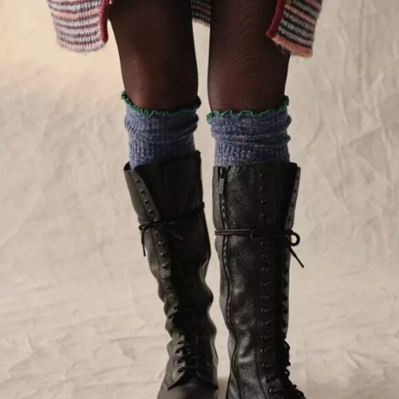 DR MARTENS 1B60 LEATHER VIRGINIA KNEE HIGH BOOTS MSRP$280 SOFT+SUPER COMFORTABLE - Picture 16 of 16